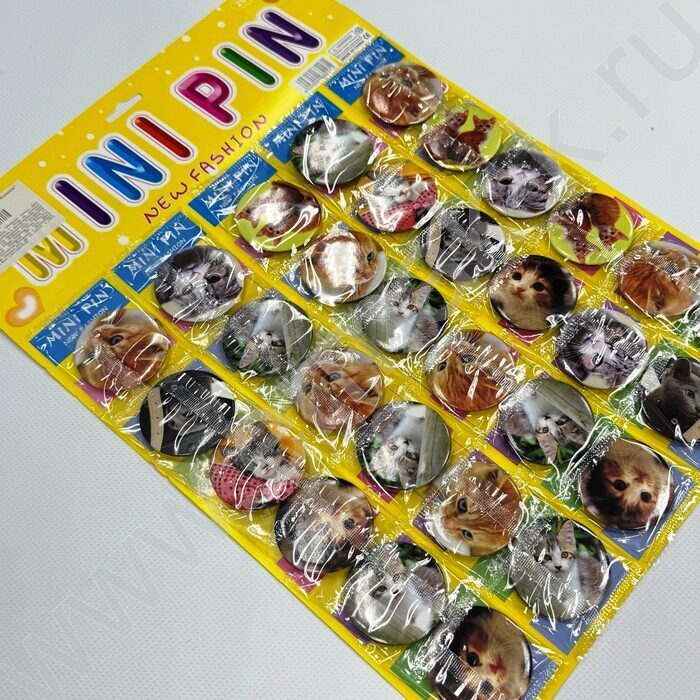 Набор значков Ø 4,5см "Кошки" /30шт | Фото 2