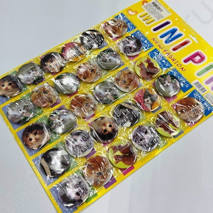 Набор значков Ø 4,5см "Кошки" /30шт | Фото 3