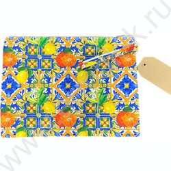 Сумка пляжная шопер 57*37см. "Цитрусы" /ручки - канат + косметичка 29*21см. NEW | Фото 2