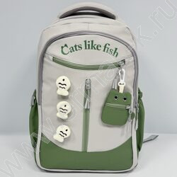 Рюкзак с кошельком "Рыбки и кот" 48*30*20см. /ассорти-1 | Фото 6