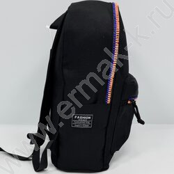 Рюкзак  43*29*15см. /черный с цветной молнией | Фото 2