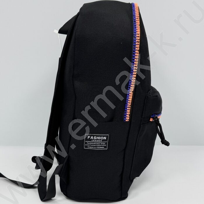 Рюкзак  43*29*15см. /черный с цветной молнией | Фото 2