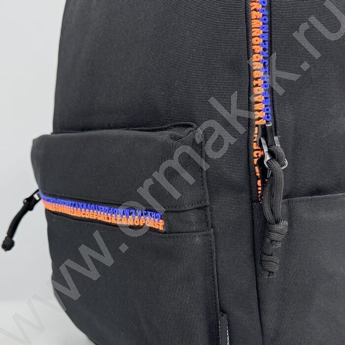 Рюкзак  43*29*15см. /черный с цветной молнией | Фото 4