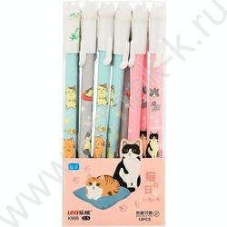 Ручка гелевая со стираемыми чернилами синяя 0,5мм Кошечки/цветной корпус с рисунком /ассорт | Фото 2