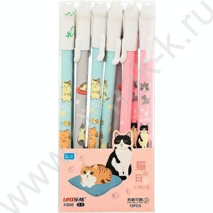 Ручка гелевая со стираемыми чернилами синяя 0,5мм Кошечки/цветной корпус с рисунком /ассорт | Фото 2