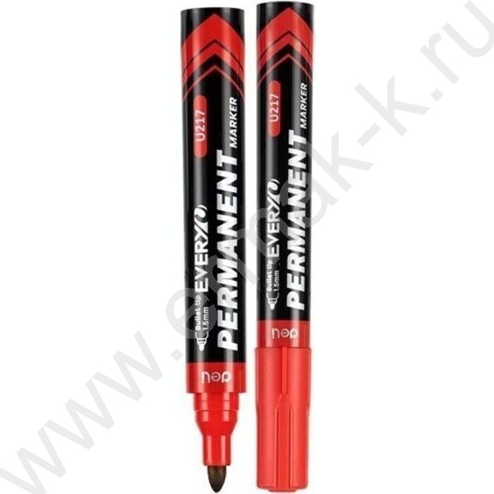 Маркер перм. /красный/ 1,5мм круг Everyu | Фото 1