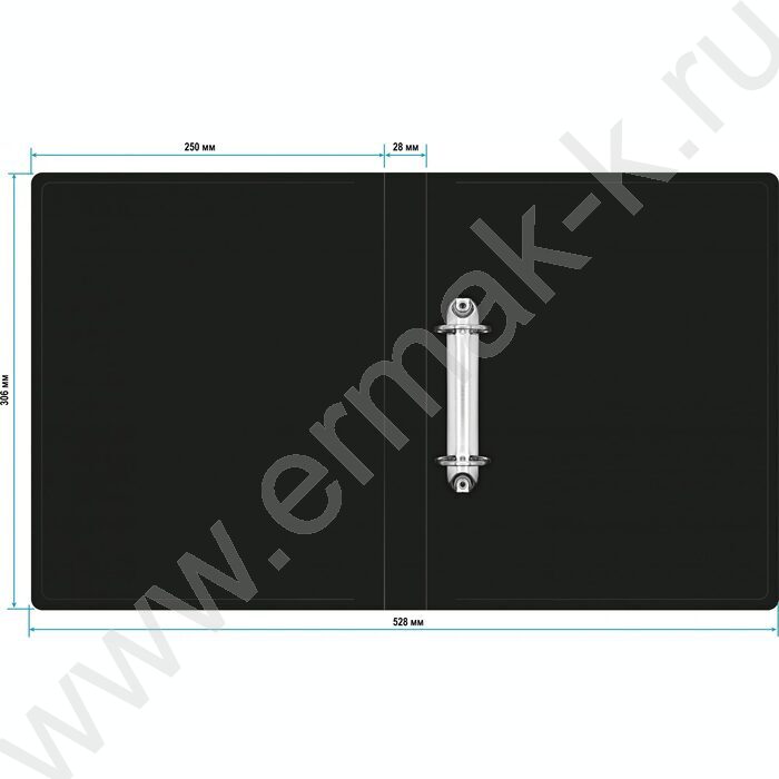 Папка 2 кольца 30мм  черная /пластик 0,5мм | Фото 2
