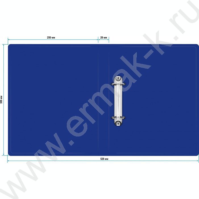 Папка 2 кольца 30мм  синяя /пластик 0,5мм | Фото 3