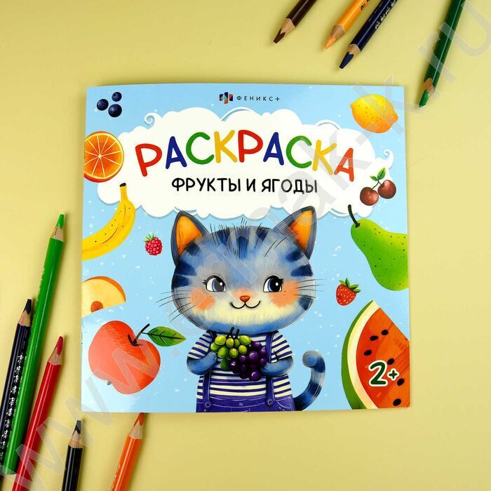 Раскраска 215*215 Первая раскраска малыша.Фрукты и ягоды | Фото 2