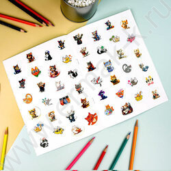 Книжка-раскраска А5 с наклейками Коты | Фото 3