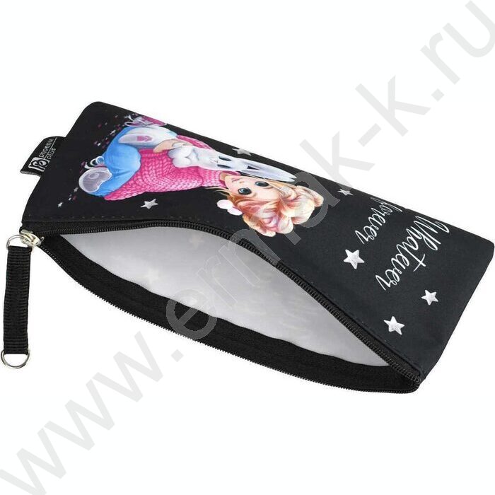 Пенал школьный микрофибра на ПВХ-основе молния "Девочка и зайка" | Фото 3