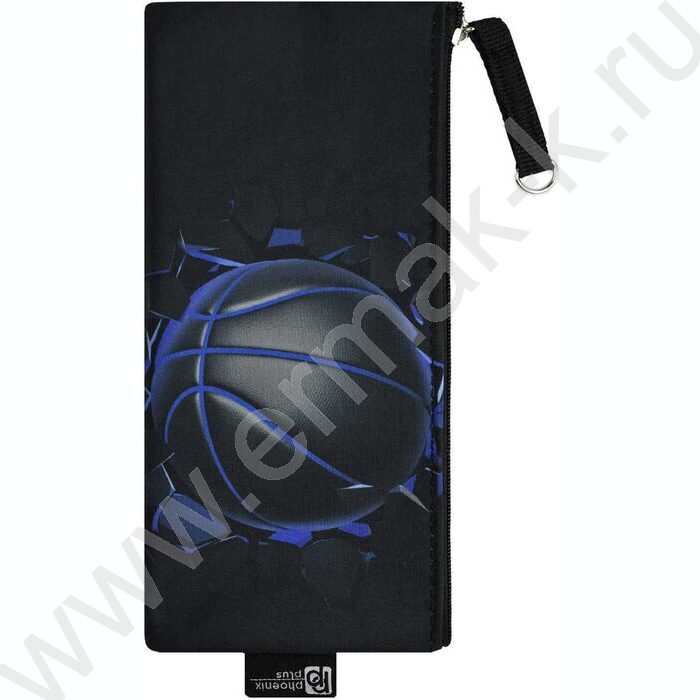 Пенал школьный микрофибра на ПВХ-основе молния "Баскетбольный мяч" | Фото 1