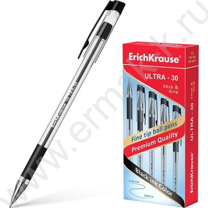 Ручка шар ULTRA-30 Stick&Grip Classic 0,7мм, черная | Фото 2