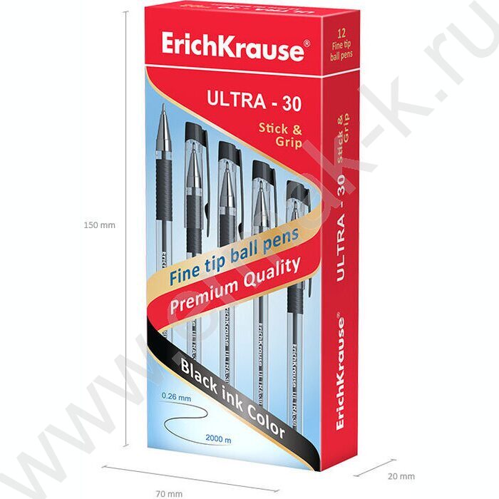Ручка шар ULTRA-30 Stick&Grip Classic 0,7мм, черная | Фото 5