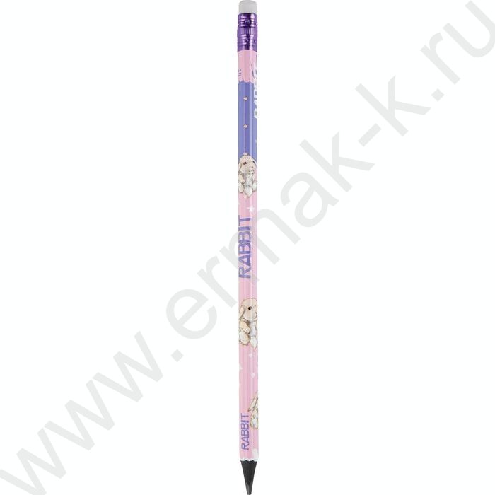 Карандаш пластиковый  с ластиком  HB Kids Color. Кролик | Фото 1