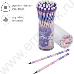 Карандаш пластиковый  с ластиком  HB Kids Color. Кролик | Фото 3