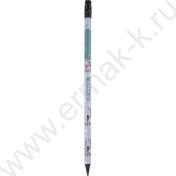 Карандаш пластиковый  с ластиком  HB Kids Color. Енот | Фото 1