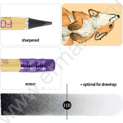 Карандаш пластиковый  с ластиком  HB Kids Color. Лисёнок | Фото 2