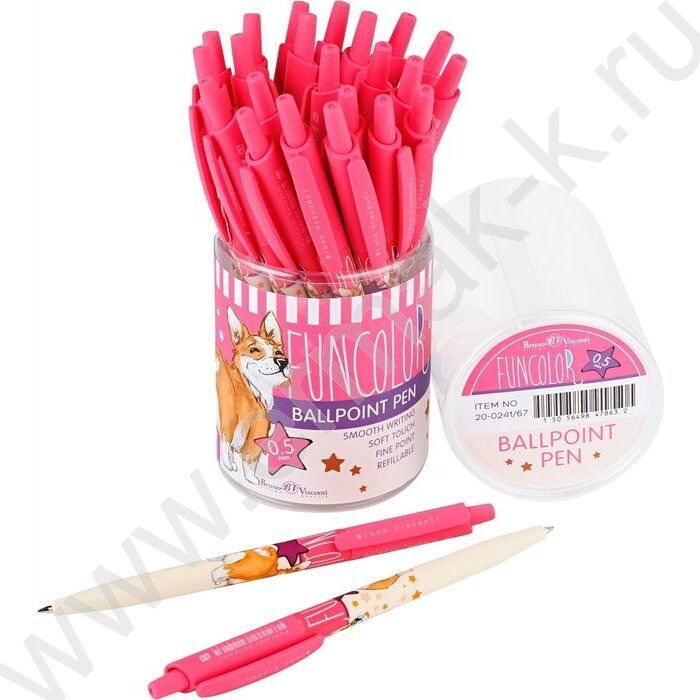 Ручка шар авт HappyClick. FunColor.Корги синяя 0,5мм | Фото 3