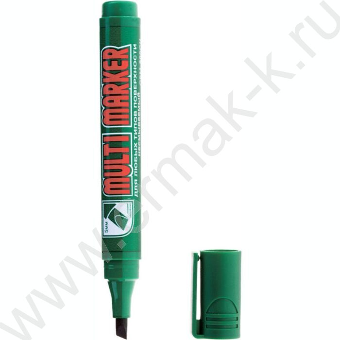 Маркер перм. /зеленый/ 5мм косой Multi marker   | Фото 1