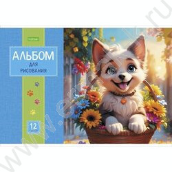 Альбом д/рисования 12л "Пушистые мордочки" ассорти | Фото 1