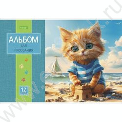 Альбом д/рисования 12л "Пушистые мордочки" ассорти | Фото 4