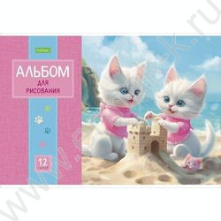 Альбом д/рисования 12л "Пушистые мордочки" ассорти | Фото 5