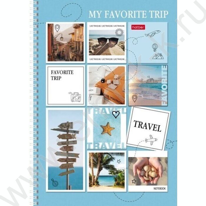 Тетрадь  80л А4 клетка /спираль /многоцветный срез/перфорация на отрыв/ "TRAVEL" | Фото 1
