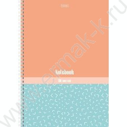 Тетрадь  80л А4 клетка /спираль /многоцветный срез/перфорация на отрыв/ "Скобочки" ламинация Sof | Фото 1