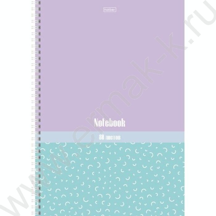 Тетрадь  80л А4 клетка /спираль /многоцветный срез/перфорация на отрыв/ "Скобочки" ламинация Sof | Фото 2
