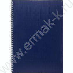 Тетрадь  80л А4 клетка/спираль/пластик.обл./многоуров.перфорация/ "VELVET  Синяя" | Фото 1