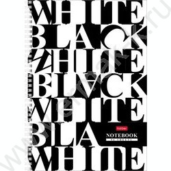 Тетрадь  96л А4 клетка/спираль/перфорация на отрыв "Черное и белое" 2вида | Фото 1