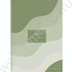 Тетрадь 120л А4 клетка/спираль/тв.обл. "Wave" /многоцветный срез, ламинация Soft-touch | Фото 1