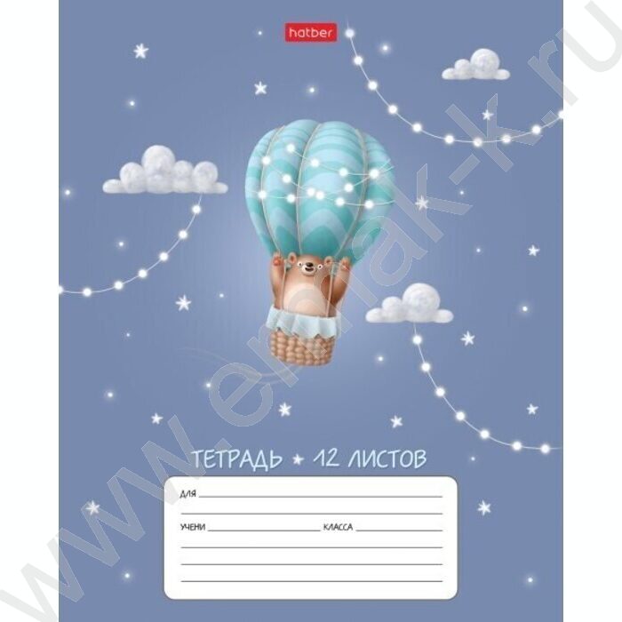 Тетрадь  12л линейка "Воздушное путешествие" 5видов | Фото 3