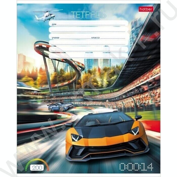 Тетрадь  12л клетка "Престижные гонки" 5видов | Фото 1