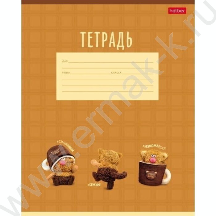 Тетрадь  12л клетка "Кофейные коты- Выпуск №1" 5видов | Фото 1