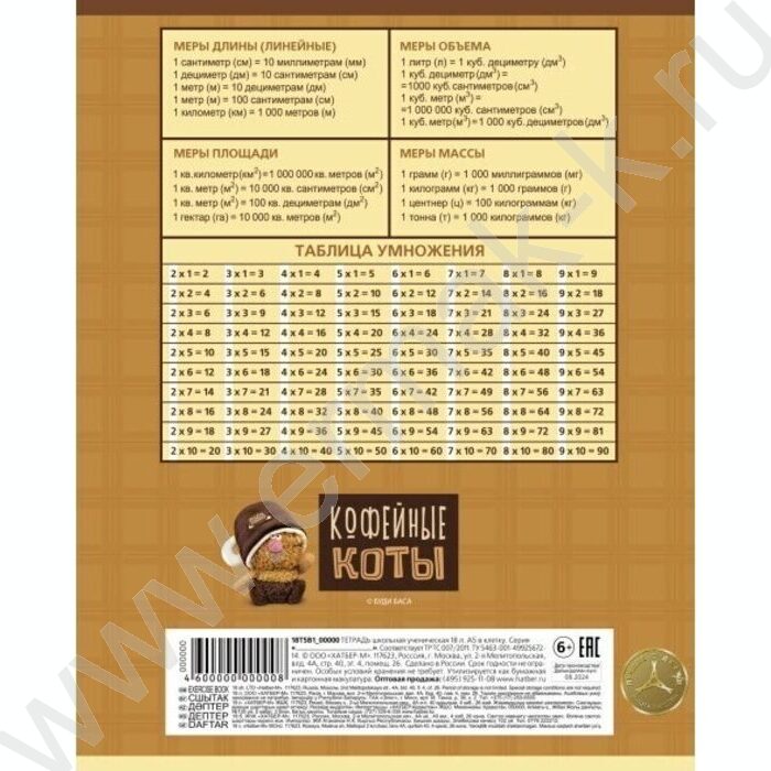 Тетрадь  12л клетка "Кофейные коты- Выпуск №1" 5видов | Фото 6