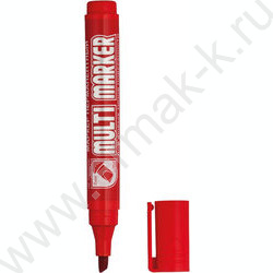 Маркер перм. /красный/ 5мм косой "Multi Marker Chisel"    | Фото 1