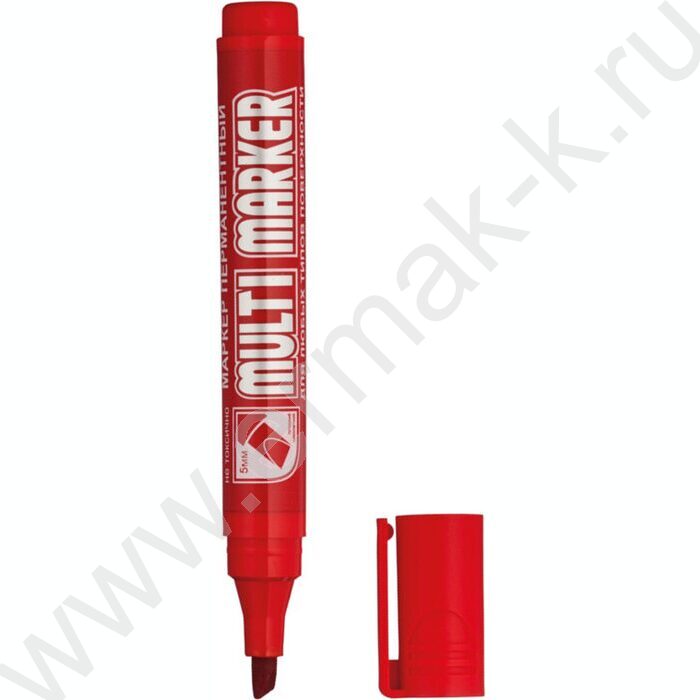 Маркер перм. /красный/ 5мм косой "Multi Marker Chisel"    | Фото 1