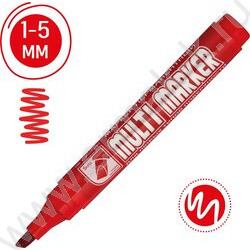 Маркер перм. /красный/ 5мм косой "Multi Marker Chisel"    | Фото 3
