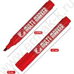 Маркер перм. /красный/ 5мм косой "Multi Marker Chisel"    | Фото 4