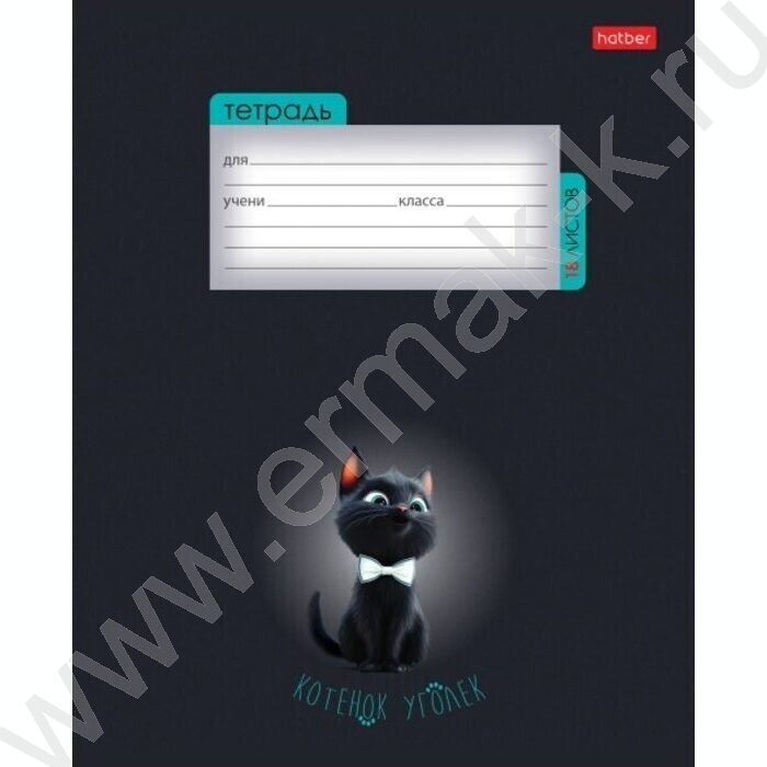 Тетрадь  18л клетка "Котенок уголек" 5видов | Фото 3