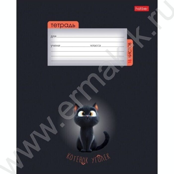 Тетрадь  18л клетка "Котенок уголек" 5видов | Фото 5