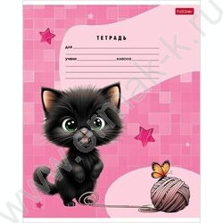 Тетрадь  18л линейка "Черный котик" 5видов | Фото 2