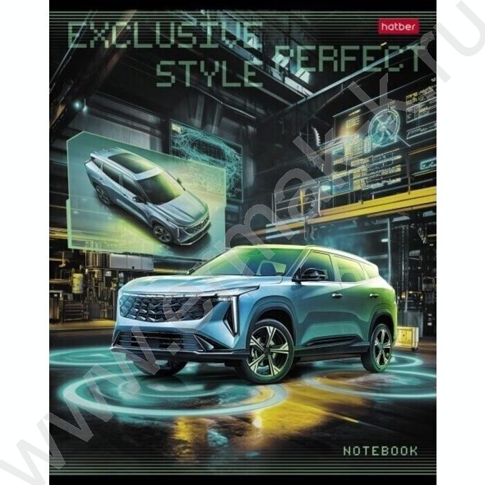 Тетрадь  40л клетка/пластик обл. "Exclusive car" | Фото 2