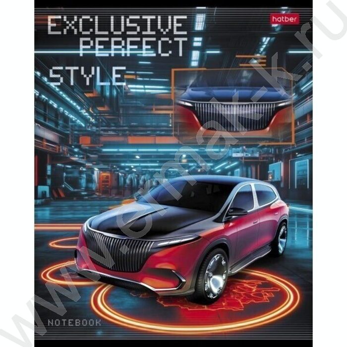 Тетрадь  40л клетка/пластик обл. "Exclusive car" | Фото 5