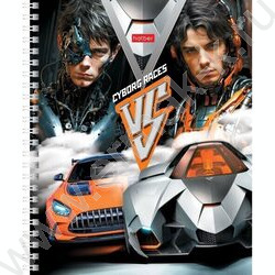 Тетрадь  80л клетка/спираль "Кибер-герои" ассорти | Фото 1