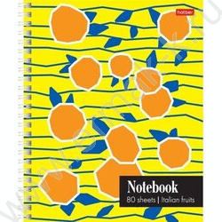 Тетрадь  80л клетка/спираль "Italian fruits" ассорти | Фото 1