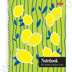 Тетрадь  80л клетка/спираль "Italian fruits" ассорти | Фото 2