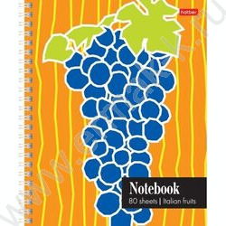 Тетрадь  80л клетка/спираль "Italian fruits" ассорти | Фото 3